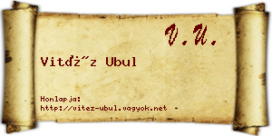 Vitéz Ubul névjegykártya